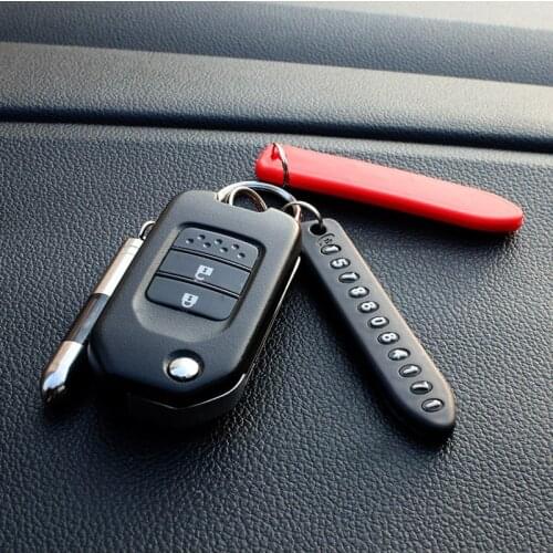 Car keychain phone nuber card Anti-lost Auto Vehicle Keyring Key Chain Car Interior Decoration