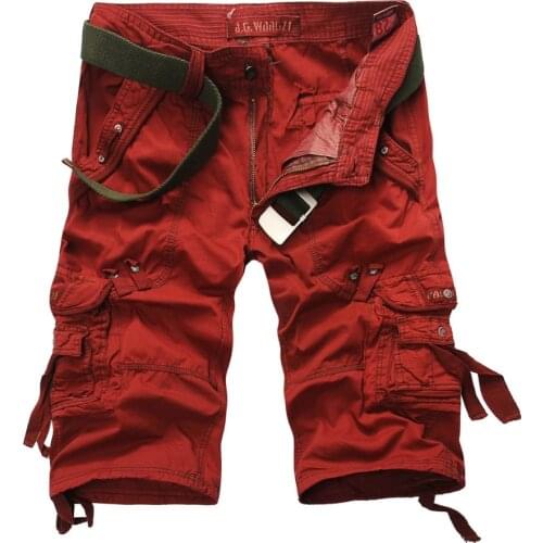 Fashion Leisure Long Trousers Mens Seven Cargo Pants Cropped Trousers Casual Straight Calf Length Pants Men Bottoms Big Size 42