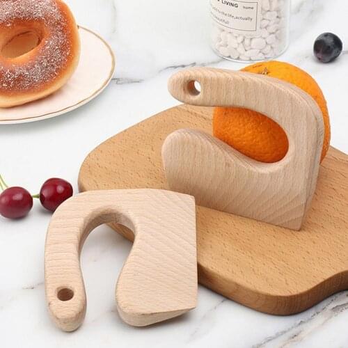 Kids Wooden Cutter for Cooking Safe Kitchen Cutting Toy DIY Cute Kitchen Knives Kids Cutter Tool Kid Veggies Fruits Shape Knives