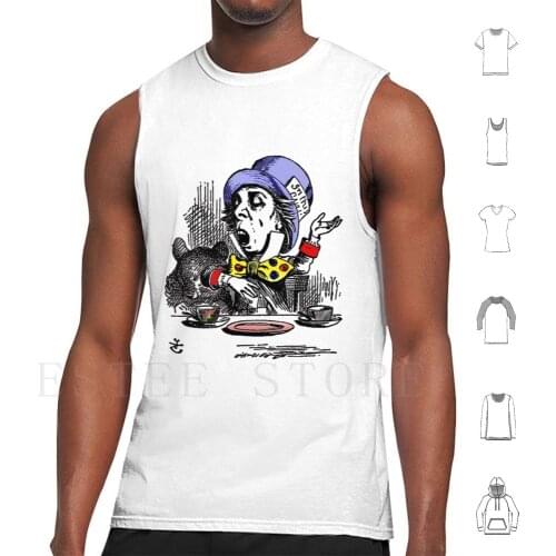T-Shirt Tank Tops Vest Alice In Tea Party Funny