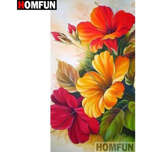 HOMFUN Square Round Drill 5D Diamond Painting Environmental Crafts Full Diamond Embroidery "Flower landscape" Home decor A27163