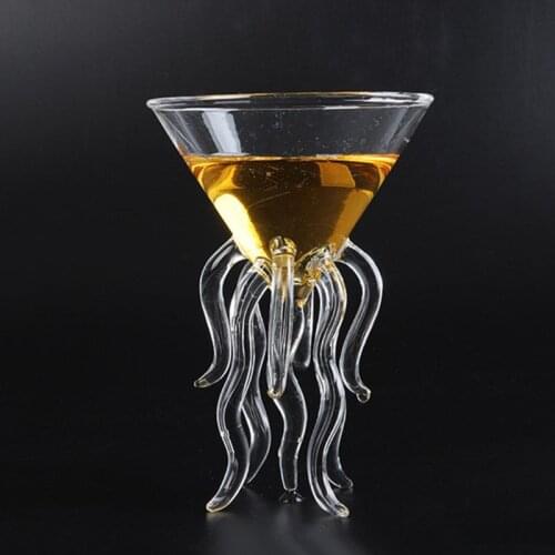 Octopus Cocktail Glass Transparent Jellyfish Glass Cup Juice Glass Goblet Conical Wine Champagne Glass