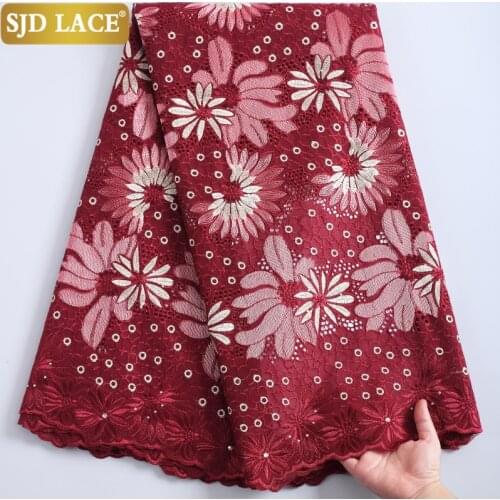 SJD LACE New Arrivals African Lace Fabric Embroidery Swiss Volie Lace In Switzerland High Quality Eyelet Cotton For WeddingA2230