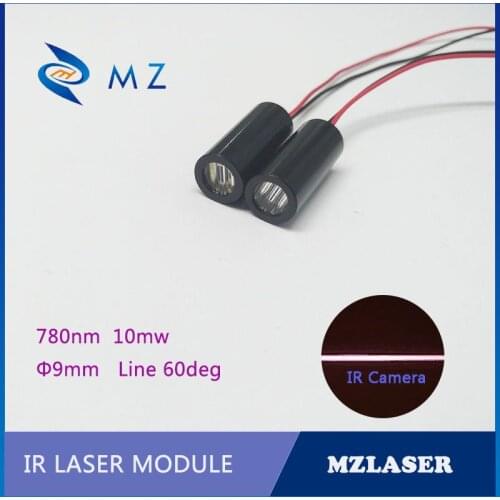 IR Line laser module 9mm 780nm 10mw 60 Degree Industrial Grade APC Drive Robot Sensor Laser Module