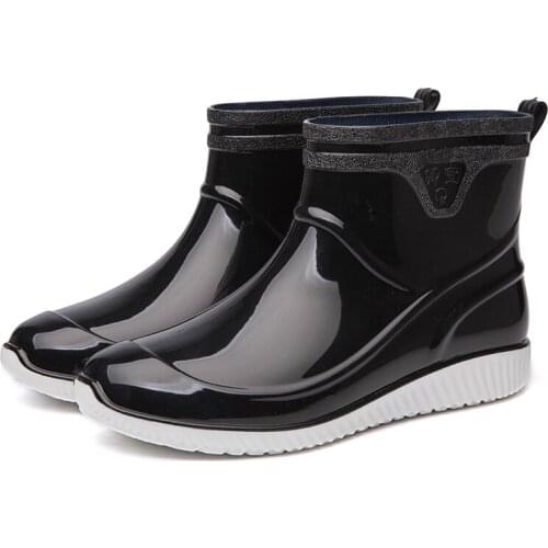 New Summer Low-Top Lightweight Rainshoes Fashion Rain Shoes Mens Non-Slip Rain Boots Short Waterproof Wear-Resistant Fashion