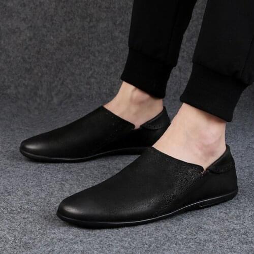 Shoes Men Driving Genuine Leather Loafers High Quality Male Comfortable Casual Shoes Non-slip Outdoor Man Flats Shoes Hombre