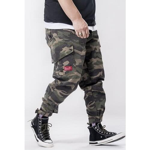 Fashion Casual Multi-pocket Cotton Outdoor Oversized Loose Camouflage Mens Cargo Pants Hip Hop Cargo Pants