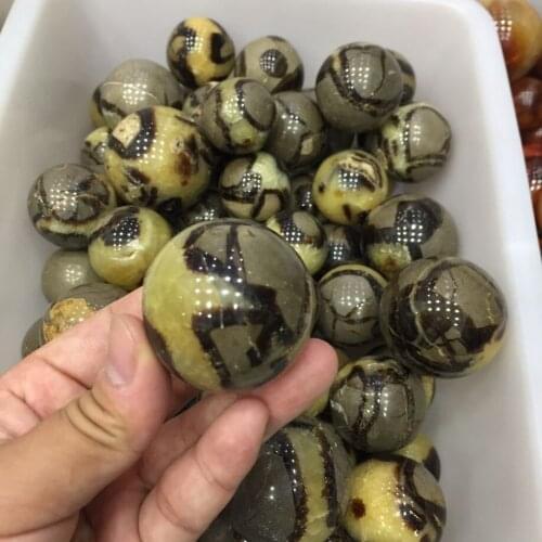 Natural septarium stone sphere specimen mineral stones ball