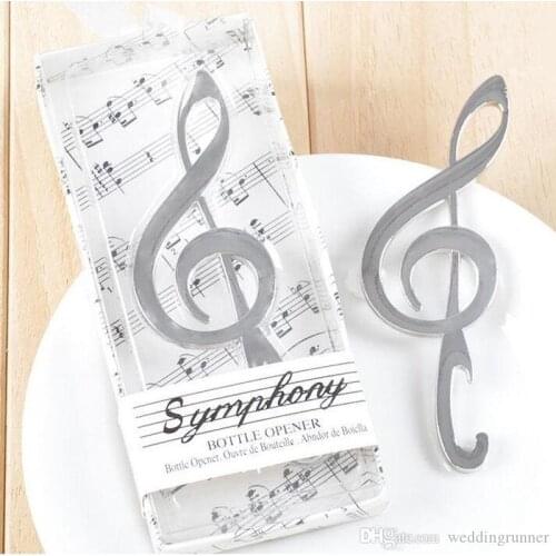 Novelty Music Note Bottle Opener Symphony Chrome Beer Opener Wedding Shower Favors Bottle Opener Party Christmas Gift