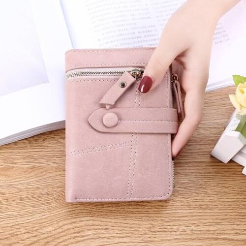 New Fashion Womens Wallet Short PU Leather Coin Purse Card Holder Small Lady Wallet Female Hasp Mini Functional Folding Clutch