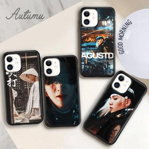 Popular Agust D Suga Phone Case for iPhone 11 12 Pro Max mini X XR XS SE 2020 5 6S 7 8 Plus Samsung Galaxy S8 S9 S10 Cover shell