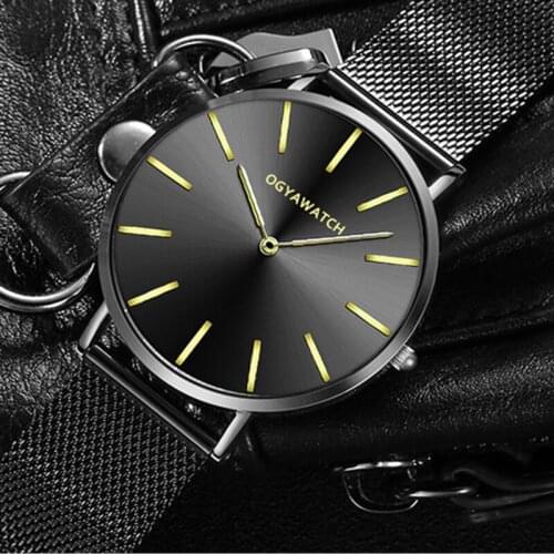 Luxury Brand Reloj Hombre Mens Watch Ultra Thin Watch Stainless Steel Sport Watch Men Watches Quartz Clock erkek kol saati