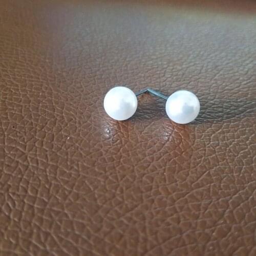 Hot new fashion cute little 8mm simple imitation pearl earrings wholesale jewelry string crystal shop free shipping