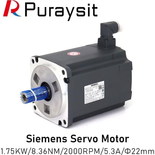 Siemens V90 High Inertia 1FL6066-1AC61-2LA1 1.75KW 8.36NM 2000RPM 5.3A Incremental Encoder Absolute Encoder
