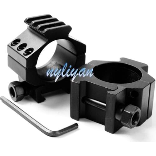 Medium Profile Picatinny Weaver Quad Rail 30mm Scope Mount Ring w Slot Tactical Hunting Accessories