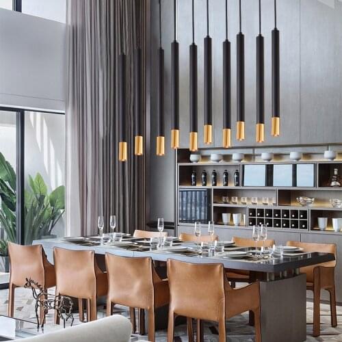 Led downlight surface mounted chandelier restaurant front desk bar round long tube chandelier single head Kitchen lamp