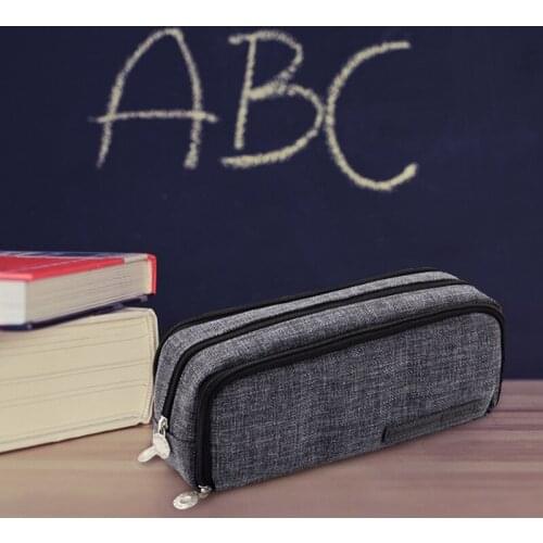 Dark Grey Pencil Case Large Capacity Pencilcase School Pen Case Supplies Pencil Bag School Box Pencils Pouch Stationery Boy