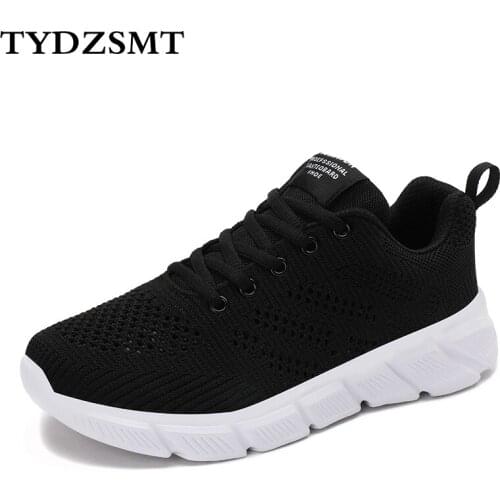 TYDZSMT New Women Sneakers Flats Breathable Mesh Ladies Shoes Plus Size Black Lover Vulcanize Shoes Walking Sneakers Men Flats