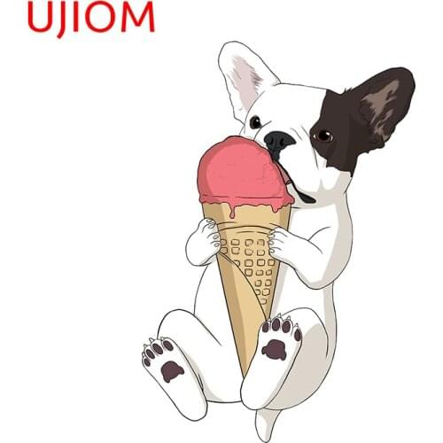 UJIOM French Bulldog Sticker Home Decor Kids Bedroom Waterproof Wallatickers Room Decoration Art Decal Removable PVC Wallpaper