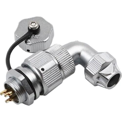 WEIPU WY16 TU/ZM Right Angle Male Plug Female Socket Electrical Connector 2 3 4 5 7 9 10 Pin Screw Lock Waterproof M16 Connector