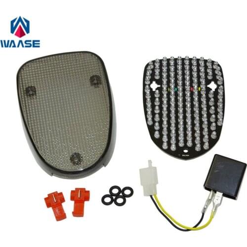 Waase For Yamaha V-Star Vstar 1100 XVS1100 Silverado 2002-2009 E-Mark Tail Light Brake Turn Signals Integrated LED Light