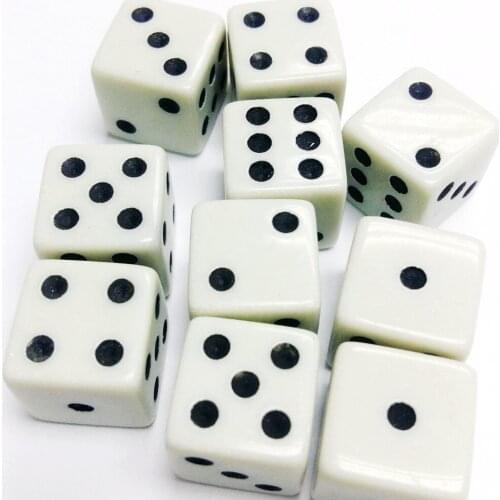 12 X white black dots Dice Size 16 mm For Board Home Play Games Toys Use Assorted birthday Party Favors Pinata Bag Loot