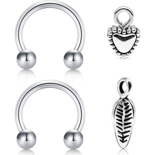 18 G Tragus Daith Cartilage Rook Earrings Ear Snug Helix Lobe Earrings Surgical Steel Antique Heart Style Body Piercing Studs