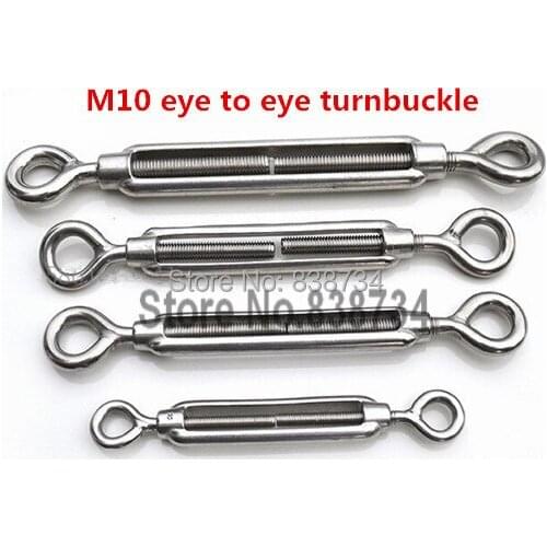 2pcs 304 stainless steel m10 turnbuckle strainer fence wire tensioner eye to eye