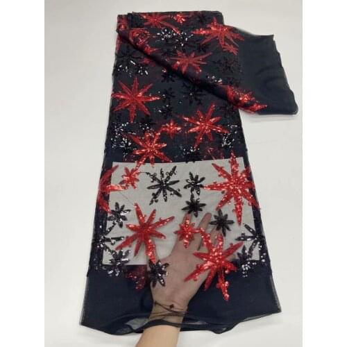 2021 African Lace Fabric High Quality Organza French Cord Embroidery Sequins Tulle Lace Fabric For Nigerian Party Dress