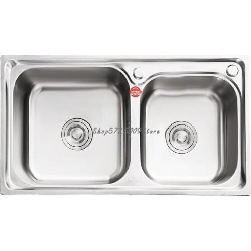 304 Stainless Steel Kitchen Sink With Double Grooves One-piece Thickened Handmade Single Sink Dishwashing Sink Wash Basin