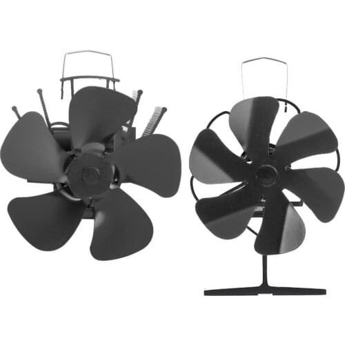 5 Blades Heat Powered Stove Fan Aluminium Silent Eco-Friendly For Wood Log Burner Fireplace Fan