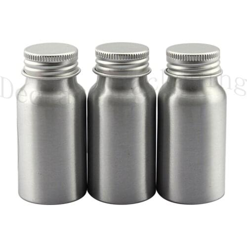 50pcs 30ml Aluminum Cosmetic Packaging metal Bottle, Metal Storage Container, Essential Oil Bottle with aluminum screw caps