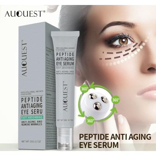 AuQuest Peptides Ageless Instantly Eye Cream Hyaluronic Acid Serum Essence Gel Roller Massage For Firming Wrinkle Puffy Eye Care