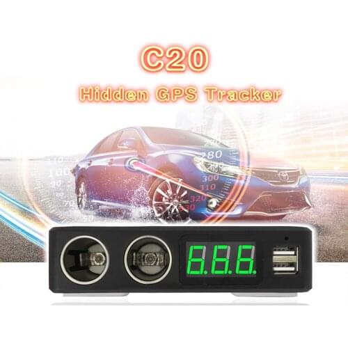 C20 Car surveillance cigarette lighter car GPS accessory 2 usb port 3.1A output car charger adapter gps tracker for car vehicle
