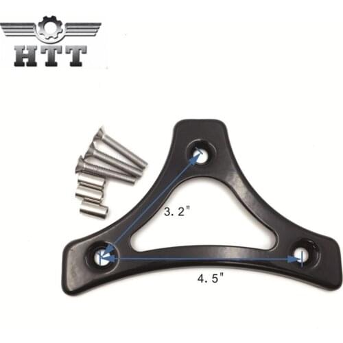 Aftermarket free shipping Motorcycle Gloss Black Sissy Bar Backrest Pad Mount Kit w/ Plate For '09-'17 Harley Touring