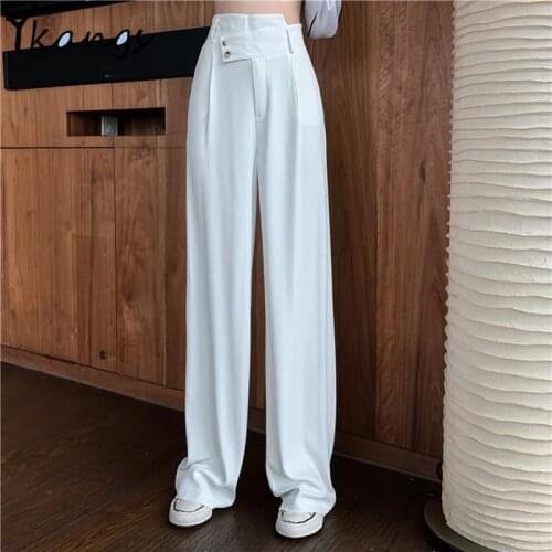 Irregular High Waisted Korean Fashion Trousers Women Joggers Women Baggy Casual Wide Leg Pants Harajuku Streetwear Straight Pant