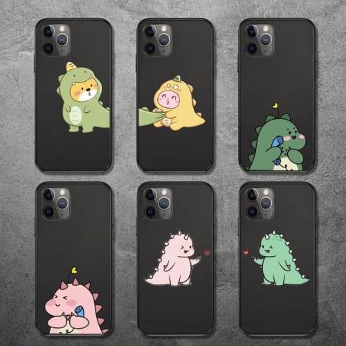 Phone Case for iPhone 12 11 mini pro XS MAX 8 7 6 6S Plus X 5S SE 2020 XR Cute Dinosaur Baby Fashion