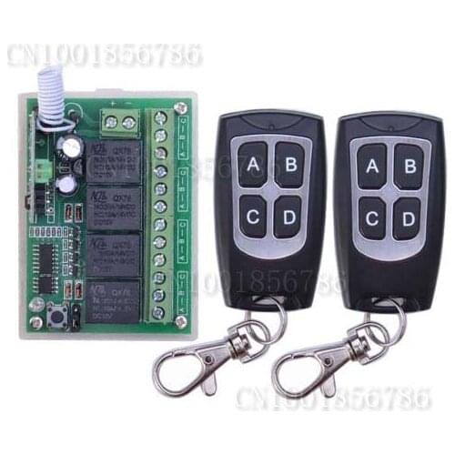 DC12V 4CH RF Wireless Remote Switch Receiver&Transmitter Light Lamp LED SMD ON OFF Switch Wireless 10A Momenrary Toggle Latched