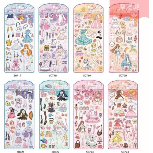 20set/lot Kawaii Stationery Stickers Girl dress up series boxed stickers Planner Decorative Mobile Stickers Scrapbooking