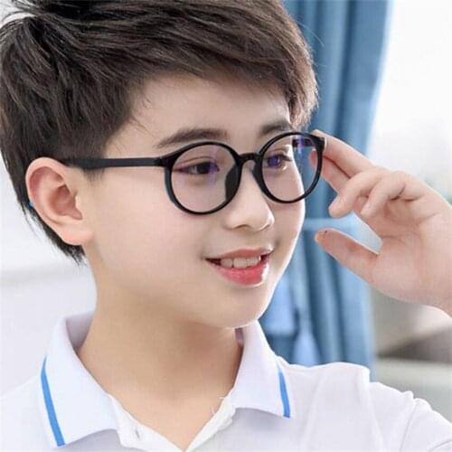 Kids Glasses Round Frame Anti Blue Light Blocking Boy Girl Reflective Clear Lenses Computer Goggle Children Eyeglasses Eyewear