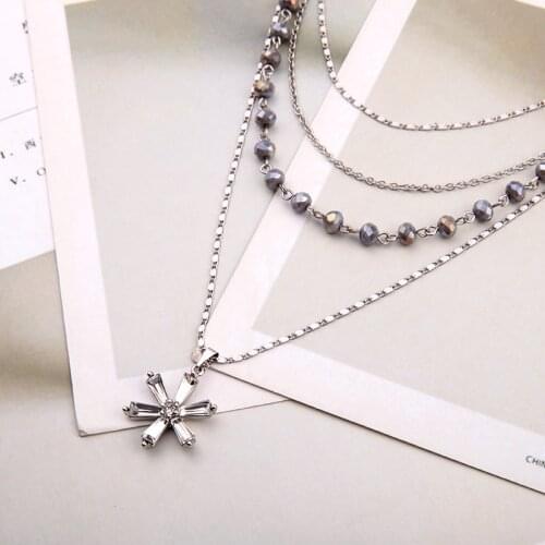 Elegant Women Necklace Long Shiny Crystal Star Pendant Necklace For Women Fashion Jewelry Gift Accessories