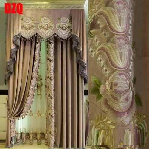 Italian Flannel Pasted with Laser Embroidery Stitching Curtain Cloth Bedroom Room Purple Window Curtain Living Room