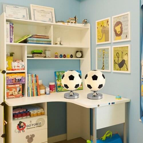 Creative Cartoon Table Lamps Cute ball table lamp Basketball Writing reading lamps fixture for Childrens Room Lighting Decor