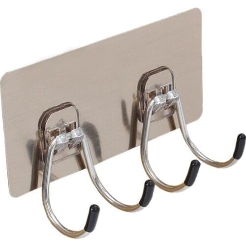 Strong Hook Free Punch Rack Hook Bathroom Towel Hanger Kitchen Wall Hooks Hanger Stainless Steel Hook Home Items Accessories