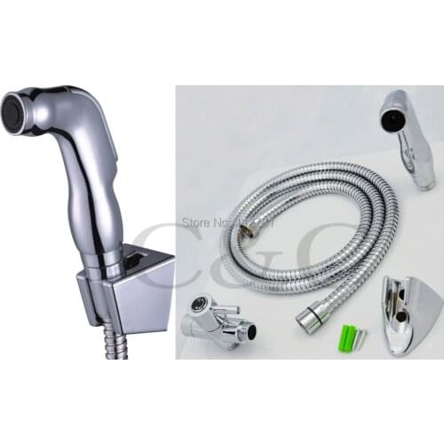Brass T-adapter (G1/2, G7/8, G3/4, M18X1.5(L) Optional) + Handheld Shattaf Bidet Toilet Spray Shower A101ST