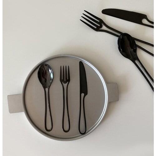 Spoon Fork Knife 3PCS Salad Spoon Stainless Steel Cutlery Set Serving Spoon Set Colorful Unique Spoons