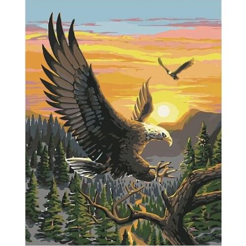 Eagle Paint By Numbers Coloring Hand Painted Home Decor Kits Drawing Canvas DIY Oil Painting Pictures By Numbers
