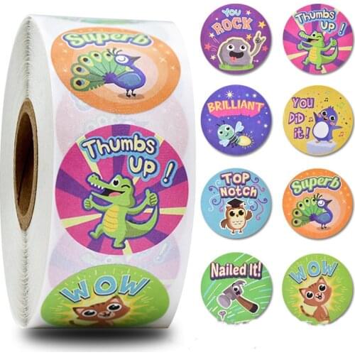 25mm Round Childrens Toy Reward Incentive Sticker Label Office Stationery Birthday Party Gift Decoration Label Sealing Sticker