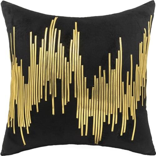 Gold Striped Cushion Cover For Living Room White Gery Black Sofa Pillowcase Pillow Cover High Grade Cushions 45x45cm/30x50cm