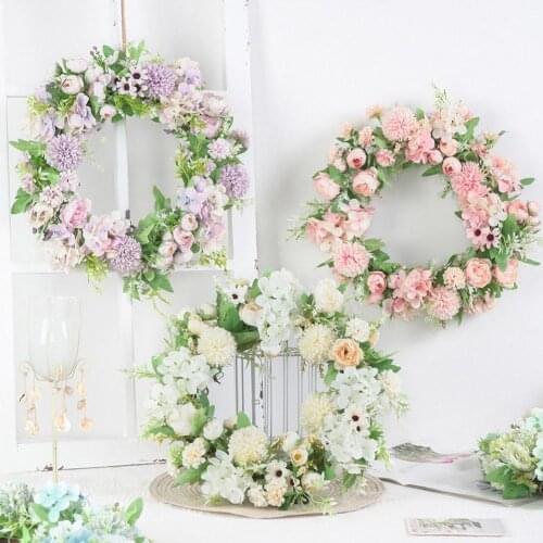 Multiple styles Silk Peony Artificial Flowers Wreaths Door Perfect Quality simulation Garland For Wedding Home Party decoration